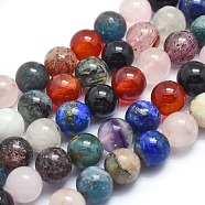 Natural Mixed Gemstone Beads Strands, Round, 8mm, Hole: 0.8mm, about 51pcs/strand, 15.9 inch(40.5cm)(G-I213-22)
