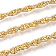 Brass Rope Chains, with Spool, Long-Lasting Plated, Unwelded, Real 18K Gold Plated, 10x7x2mm, about 16.4 Feet(5m)/roll(CHC-M020-08G)