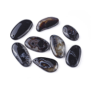 Natural Black Agate Pendants, Dyed & Heated, Mixed Shapes, 40.5~49x21.5~26.5x5.5~6.5mm, Hole: 1.6~1.8mm(G-G790-02)