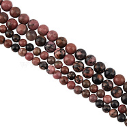 2 Strands 2 Styles Natural Rhodonite Beads Strands, Round, 6~8mm, Hole: 1mm, about 44~61pcs/strand, 14.9 inch~15.1 inch, 1 strand/style(G-GO0001-30)