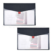 Magibeads PVC Meeting File Bag, with PU Leather & Hook and Loop, Rectangle, Black, 22.6x31.8x0.3cm, 2pcs/set(ABAG-MB0001-10B)