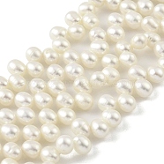 Natural Cultured Freshwater Pearl Beads Strands, Top Drilled, Rice, Grade 6A, White, 4~5mm, Hole: 0.5mm, about 43pcs/strand, 7.09 inch(18cm)(PEAR-A006-24)