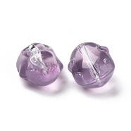 Transparent Czech Glass Beads, Rabbit, Medium Orchid, 17.5x15x11.5mm, Hole: 1.4mm(GLAA-G079-03B)
