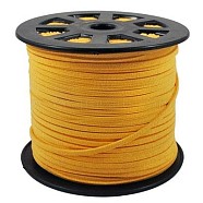 Faux Suede Cords, Faux Suede Lace, Gold, 5x1.5mm, 100yards/roll(300 feet/roll)(LW-S011-36)