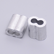 DIN6063 Aluminum Slide Charms/Slider Beads, for Leather Cord Bracelets Making, Platinum, 20x17x11mm, Hole: 3x12mm(ALUM-WH0166-02B)