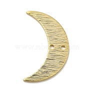 Brass Connector Charms, Moon Links, Long-Lasting Plated, Cadmium Free & Lead Free, Real 24K Gold Plated, 21.5x12.5x0.8mm, Hole: 1.2mm(KK-H435-13G)