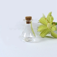 Empty Small Glass Cork Bottles, Wishing Bottle, Clear, 1.6x2.7cm(PW-WG72592-07)