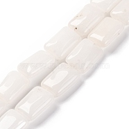 Natural White Jade Beads Strands, Rectangle, 18x13.5x5.5mm, Hole: 1.2mm, about 22pcs/strand, 15.75 inch(40cm)(G-T047-B31-01)