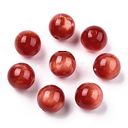 Resin Beads, Imitation Gemstone, Round, FireBrick, 15mm, Hole: 2~3mm(RESI-S377-15B-05)