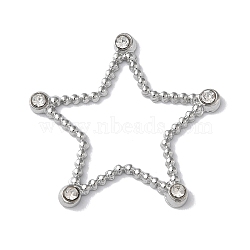 Stainless Steel Color 304 Stainless Steel Rhinestonet Pendants, Star, 23.5x24x2mm(STAS-Q312-02D-P)