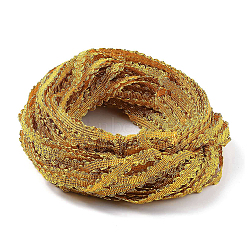 Filigree Corrugated Lace Ribbon, Wave Shape, for Clothing Accessories, Goldenrod, 3/8 inch(10mm), about 130m/bundle(WCOR-A001-02)