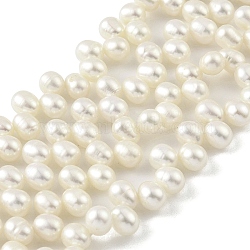 Natural Cultured Freshwater Pearl Beads Strands, Top Drilled, Rice, Grade 6A, White, 4~5mm, Hole: 0.5mm, about 43pcs/strand, 7.09 inch(18cm)(PEAR-A006-24)