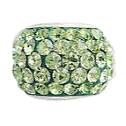 Austrian Crystal European Beads, Large Hole Beads, with 925 Sterling Silver Single Core, Rondelle, 213_Jonquil, 11x7.5mm, Hole: 4.5mm(N0R4T021)