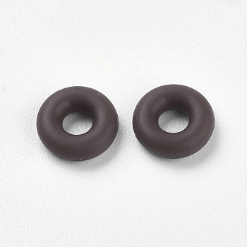 Silicone Beads, DIY Bracelet Making, Donut, Coconut Brown, 8x2mm, Hole: 3mm