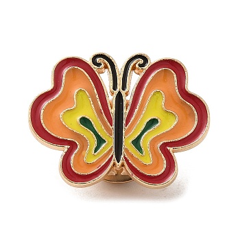 Pride Rainbow Theme Enamel Pins, Light Gold Alloy Badge for Backpack Clothes, Colorful, Butterfly, 18.5x24.5x1.5mm