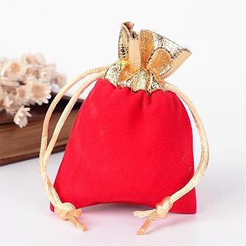 Rectangle Velvet Jewelry Bag, Red, 9x7cm