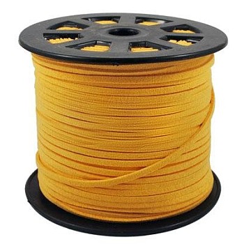 Faux Suede Cords, Faux Suede Lace, Gold, 5x1.5mm, 100yards/roll(300 feet/roll)