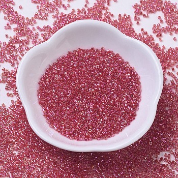 MIYUKI Delica Beads, Cylinder, Japanese Seed Beads, 11/0, (DB0172) Transparent Red AB, 1.3x1.6mm, Hole: 0.8mm, about 2000pcs/10g