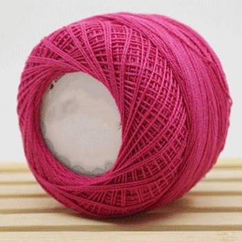 45g Cotton Size 8 Crochet Threads, Embroidery Floss, Yarn for Lace Hand Knitting, Camellia, 1mm