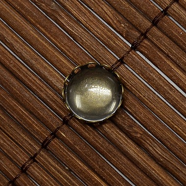 9.5~10mm clair en forme de dôme couvert de cabochon de verre pour création de plat rond photo diy laiton cabochon (DIY-X0103-AB-NR)-2