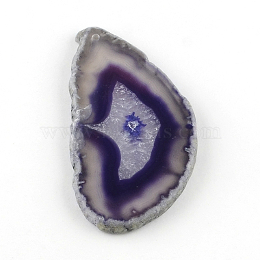 Dyed Mixed Shape Natural Agate Gemstone Big Pendants(G-R300-10)-2