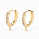 Brass Micro Pave Clear Cubic Zirconia Hoop Earring Findings(X-ZIRC-S068-009A-NF)-1