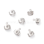 Brass Ear Nuts, Earring Backs, with Loop, Long-Lasting Plated, Platinum, 8.3x7x3.7mm, Hole: 0.8mm(X-KK-P001-75P)