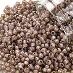 TOHO 8/0 Round Beads, Japanese Seed Beads, (2251) Silver Lined Milky Mauve Opal, 3mm, Hole: 1mm, about 1110pcs/50g(SEED-XTR08-2251)