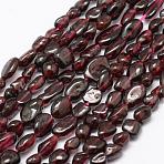 Natural Garnet Beads Strands, Tumbled Stone, Nuggets, 6~8x4~6mm, Hole: 1mm, 15.3 inch(39cm)(G-F521-36)