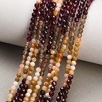 Gradient Color Natural Yellow Opal & Garnet & Apatite Beads Strands, Faceted, Round, 3mm, Hole: 0.5mm, about 123~124pcs/strand, 15.39''~15.67''(39.1~39.8cm)(GG-CBA1668-A09-3mm)