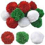 24Pcs 3 Colors Wool Soft Pompom Ball, for Hats Shoes Scarves Bag Charms Accessories, Mixed Color, 40mm, 8pcs/color(DIY-SC0031-30A)