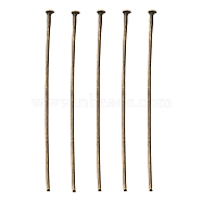 Iron Flat Head Pins, Cadmium Free & Nickel Free & Lead Free, Antique Bronze Color, Size: about 5.0cm long, 0.75~0.8mm thick, head: 2mm, about 5000pcs/1000g(HPAB5.0cm-NF)