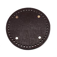 Imitation Leather Knitting Crochet Bags Bottom, with Iron Findings, for Bag Bottom Accessories, Flat Round, Coconut Brown, 15x0.9cm, Hole: 5mm(DIY-WH0302-38C)