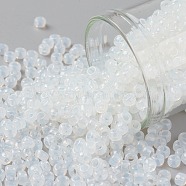 TOHO Round Seed Beads, Japanese Seed Beads, (1141) Translucent White, 8/0, 3mm, Hole: 1mm, about 1110pcs/50g(SEED-XTR08-1141)