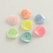 AB Color Plated Acrylic Beads, Flat Round, Mixed Color, 15x15x3mm, Hole: 2mm(X-SACR-Q106-05)