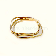 3Pcs Women's Simple Fashion Square Vacuum Plating 304 Stainless Steel Stackable Bangles, Golden, Inner Diameter: 2-1/8x2-3/4 inch(5.5x7cm)-1/8 inch(5.5cm)(BJEW-O182-05G)