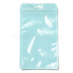 Rectangle Plastic Yin-Yang Zip Lock Bags, Resealable Packaging Bags, Self Seal Bag, Pale Turquoise, 16x9x0.02cm, Unilateral Thickness: 2.5 Mil(0.065mm)(ABAG-A007-02F-05)
