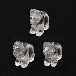 Chinese Zodiac Natural Quartz Crystal Carved Beads, Rock Crystal Animal Beads, Dog, 19x21x9mm, Hole: 1mm(G-D300-01H)