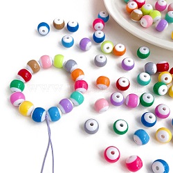 Opaque Acrylic Beads, Two Tone, Round, Mixed Color, 16mm, Hole: 3.8mm(X-OACR-H038-53B)