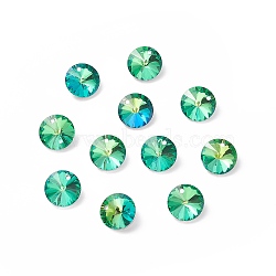 Glass Charms, Faceted, Cone, Medium Aquamarine, 14x7mm, Hole: 1mm(RGLA-L026-C27)