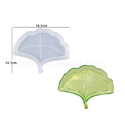 Leaf Storage Food Grade Silicone Mold, Resin Casting Molds, for UV Resin, Epoxy Resin Craft Making, White, 185x147x22mm(PW-WG58697-05)