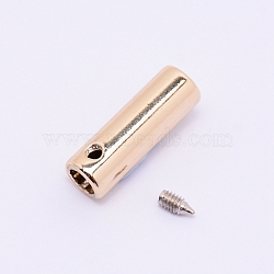 Zinc Alloy End Caps, Column, Golden, 19.5x6mm, Hole: 2mm, Inner Diameter: 4mm(PALLOY-WH0072-42G)