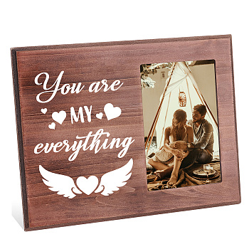 MDF Wood Photo Frames, for Tabletop Display Photo Frame, Rectangle, Word, 195x254x12mm