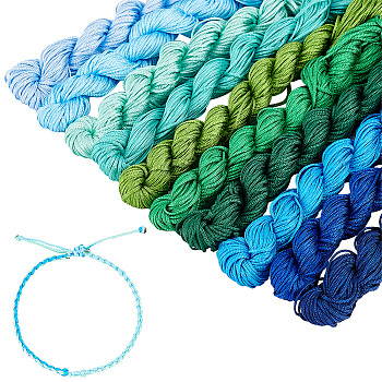 Elite 10 Bundles 10 Colors Nylon Chinese Knotting Cord, Nylon String for Beading Jewelry Making, Mixed Color, 2mm, about 13.12 yards(12m)/bundle, about 13.12 yards(12m)/bundle, 1 bundle/color