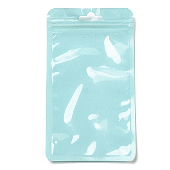 Rectangle Plastic Yin-Yang Zip Lock Bags, Resealable Packaging Bags, Self Seal Bag, Pale Turquoise, 16x9x0.02cm, Unilateral Thickness: 2.5 Mil(0.065mm)