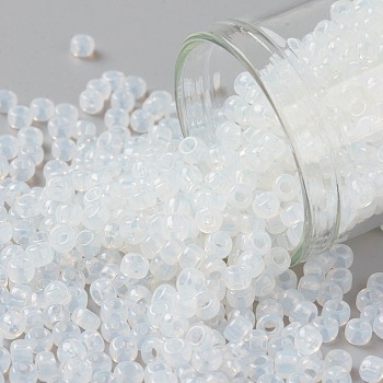 TOHO Round Seed Beads, Japanese Seed Beads, (1141) Translucent White, 8/0, 3mm, Hole: 1mm, about 1110pcs/50g