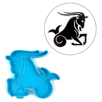 Constellation Silicone Cup Mat Molds, Resin Coaster Molds, UV Resin & Epoxy Resin Craft Making, Capricorn, 115x124x9mm