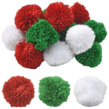 24Pcs 3 Colors Wool Soft Pompom Ball, for Hats Shoes Scarves Bag Charms Accessories, Mixed Color, 40mm, 8pcs/color