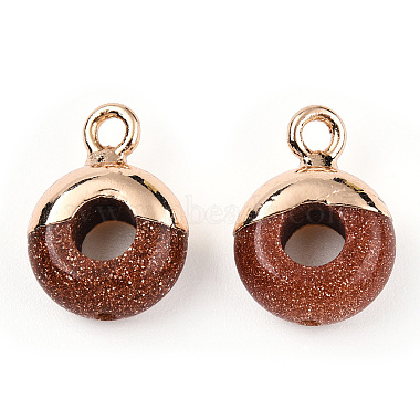 Synthetic Goldstone Flat Round/Donut Charms(G-I347-02)-2