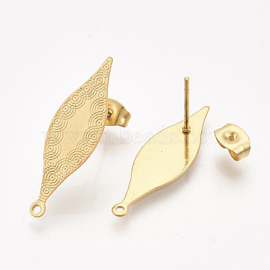Golden Stainless Steel Stud Earring Findings